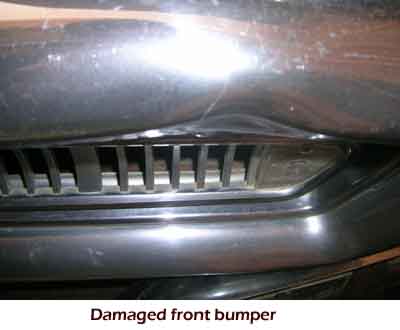 Damaged Front Bumper